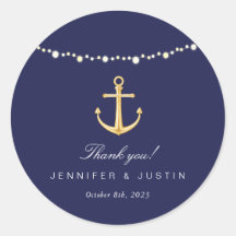 Nautic Anchor Wedding Gefallen Danke Stickers