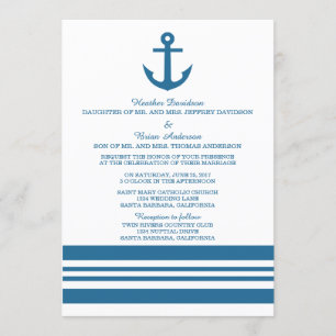 Nautic Anchor Wedding Invite Einladung