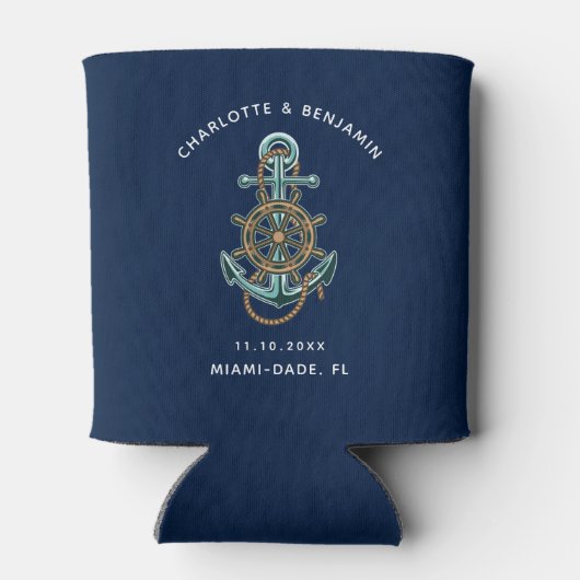 Nautic Anchor Wedding Reception Custom Dosenkühler (Rückseite)