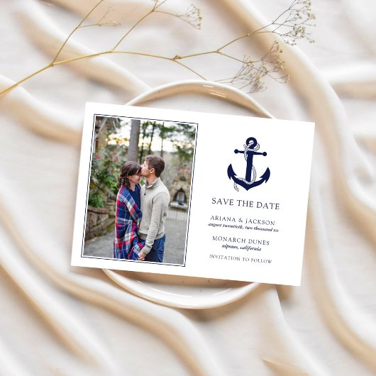 Nautic Anchor Wedding RSVP Save The Date