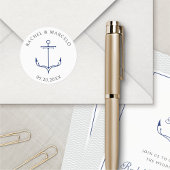 Nautic Anchor Wedding Runder Aufkleber