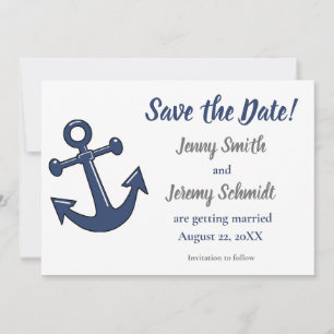 Nautic Anchor Wedding Save the Date Card
