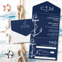 Nautic Anchor Wedding Song Anfrage Navy Blue