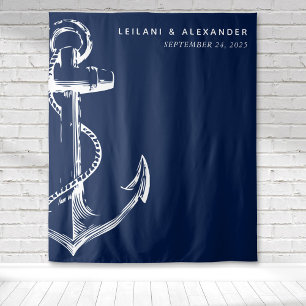 Nautic Anchor Wedding Wandteppich