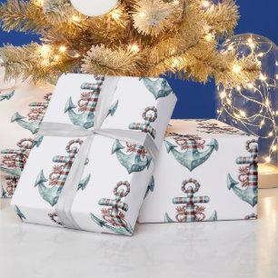 Nautic Anchor Weihnachtswrapping Paper Geschenkpapier