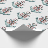 Nautic Anchor Weihnachtswrapping Paper Geschenkpapier (Ecke)