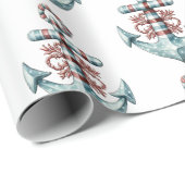 Nautic Anchor Weihnachtswrapping Paper Geschenkpapier (Rolleneckpunkt)