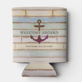Nautic Anchor WELCOME ABOARD Rustic Bootname Dosenkühler (Rückseite)