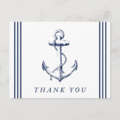 Nautic Anchor White Vielen Dank Postkarte (Vorderseite)