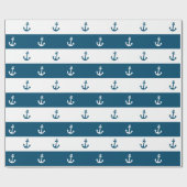 Nautic Anchor Wrapping Paper Geschenkpapier (Flach)