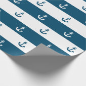 Nautic Anchor Wrapping Paper Geschenkpapier (Ecke)