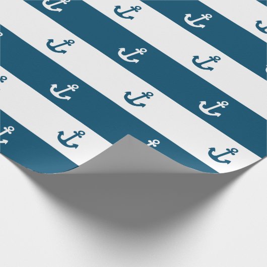 Nautic Anchor Wrapping Paper Geschenkpapier (Ecke)
