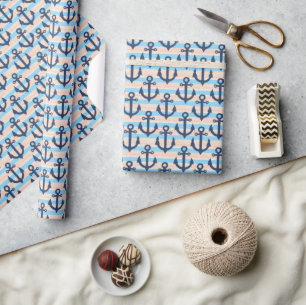 Nautic Anchor Wrapping Paper Geschenkpapier