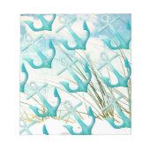 Nautic Anchors Beach Ocean Seaside Coastal Thema Notizblock (Vorderseite)