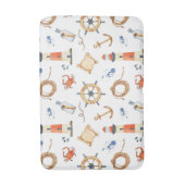 Nautic Anchors Crabs Ocean Watercolor Kids Badematte (Vorderseite Vertikal)