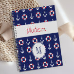 Nautic Anchors Navy Red Trendy Monogram Planer<br><div class="desc">Ein lustiges Nautical Anchors Navy Red Print schmückt dieses Plannercover und kann mit Ihrem Initial und Namen personalisiert sein. Matching back. Sehen Sie sich unsere komplette Produktpalette in unserem Zazzle-Shop an.</div>
