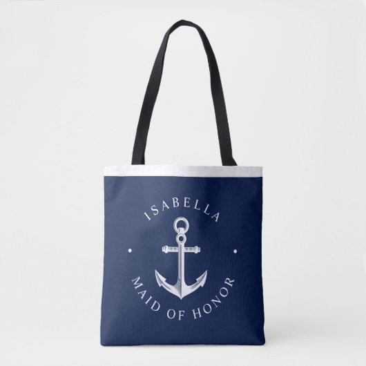 Nautic Ancor Nautical Wedding Party Marine Tasche (Vorderseite)