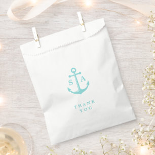 Nautic Anker Mongram Beach Hochzeit vielen Dank Geschenktütchen