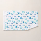 Nautic Aquamarin Blue Coastsea Life Badhandtuch Set (Handtuch)