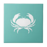 Nautic Aquamarin Crab Kitchen Backsplash Fliese<br><div class="desc">Set von Ihrer Küche nautische Dekoration mit diesen Nautical Aquamarin Crab Kitchen Backsplash Keramik Fliesen.  Dieses einfache,  moderne Design hat einen individuell anpassbaren aquamarinen Hintergrund und weiße Krabbe.  Wählen Sie die gewünschte Farbe aus,  indem Sie auf Vorlage personalisieren klicken.</div>