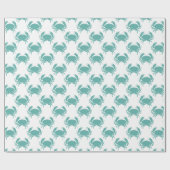 Nautic Aquamarin Crab Pattern Geschenkpapier (Flach)
