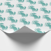 Nautic Aquamarin Crab Pattern Geschenkpapier (Ecke)