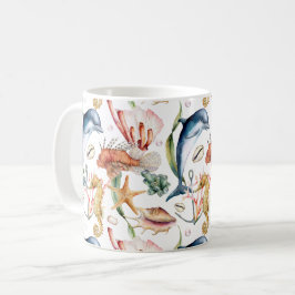 Nautic Aquatic Life Pattern Kaffeetasse