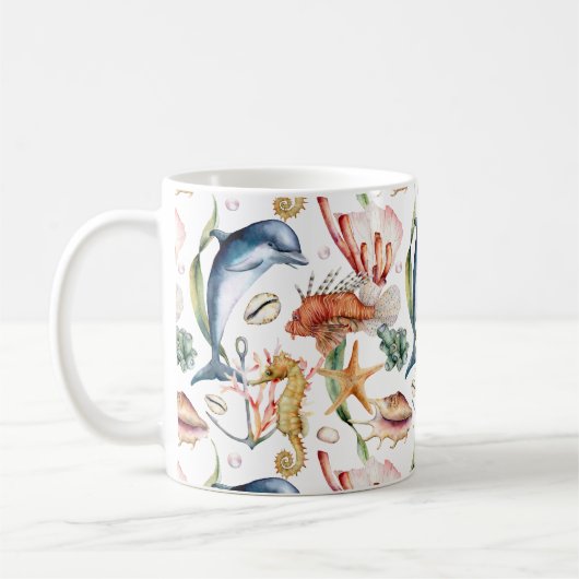 Nautic Aquatic Life Pattern Kaffeetasse (Links)