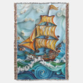 Nautic Art Woven Throw Blanket Decke (Vorderseite Vertikal)