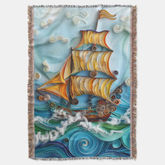 Nautic Art Woven Throw Blanket Decke