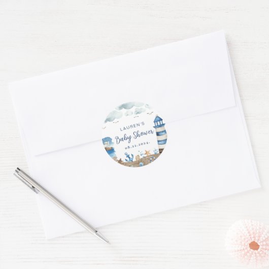 Nautic Baby Shooter Round Sticker (Umschlag)