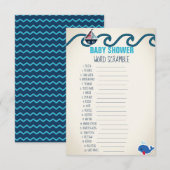 Nautic Baby Shooter Word Scramble Game Einladung (Vorne/Hinten)