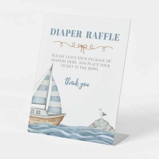 Nautic Baby Showdiaper Umschließkarte Sockelschild (Vorderseite)