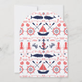 Nautic Baby Shower Cornavy Whales Octopus Einladung (Rückseite)