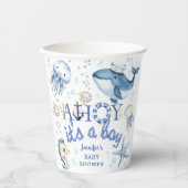 Nautic Baby Shower Navy Blue Sailor Pappbecher (Vorderseite)