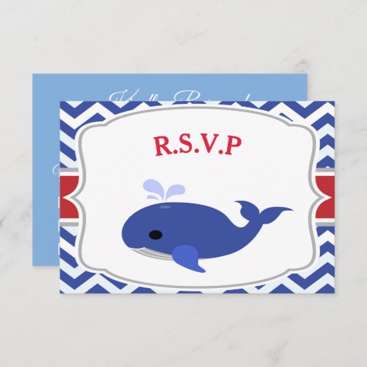 Nautic Baby Shower RSVP Card (Vorne/Hinten)