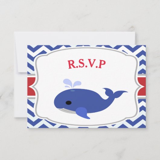 Nautic Baby Shower RSVP Card Karte (Vorderseite)
