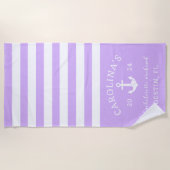 Nautic Bachelorette Weekend Lavender & White Strandtuch (Vorderseite)