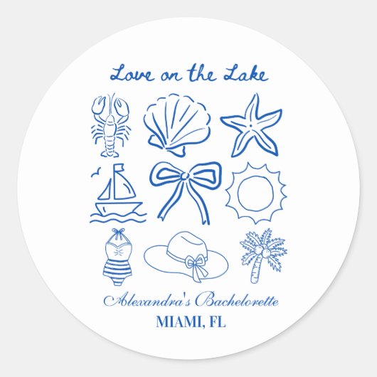 Nautic Bachelorette Weekend Runder Aufkleber (Vorderseite)