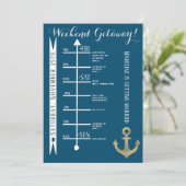 Nautic Bachelorette Weekend Wandern Einladung (Stehend Vorderseite)