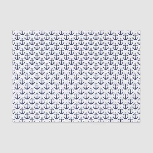 Nautic Beach Anchors Navy White Sailing Seidenpapier (Vorderseite)