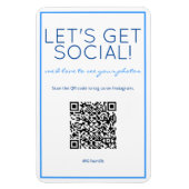 Nautic Beach Blue QR Code Social Media Magnet (Vertikal)