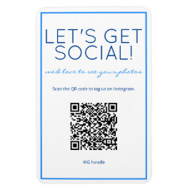 Nautic Beach Blue QR Code Social Media Magnet