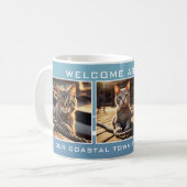Nautic Beach House Cat Foto Kaffeetasse (Vorderseite Links)