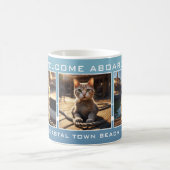 Nautic Beach House Cat Foto Kaffeetasse (Mittel)