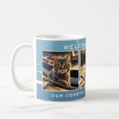 Nautic Beach House Cat Foto Kaffeetasse (Links)
