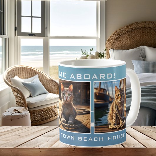 Nautic Beach House Cat Foto Kaffeetasse