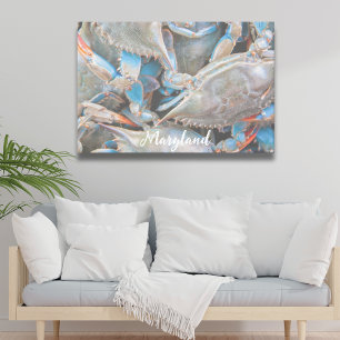 Nautic Beach House Rustic Crab Canvas Print Leinwanddruck