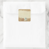 Nautic Beach Seashells & Sand Ocean Boutique Quadratischer Aufkleber (Tasche)