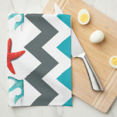 Nautic Beach Thema Zickzack Anchors Starfish Geschirrtuch (Viertel Falte)